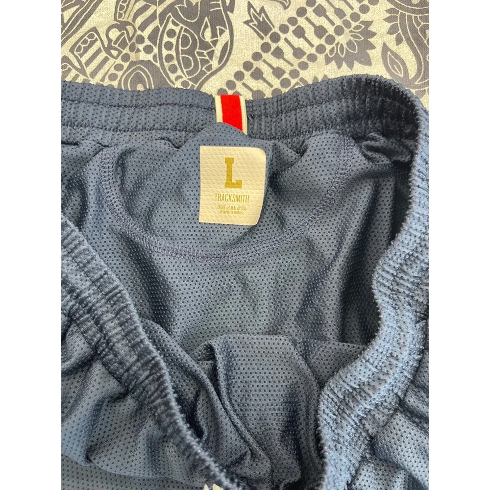 Tracksmith Van Cortlandt Grand Central Mesh Running Shorts Mens Large Navy BOS
